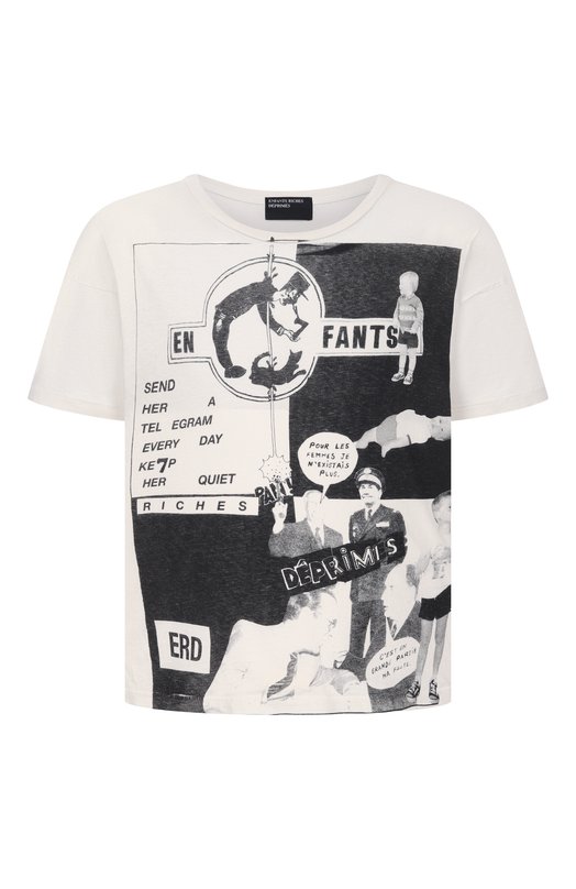 Хлопковая футболка Enfants Riches Deprimes 010-873/C0TT0N Кремовый 010-873/C0TT0N