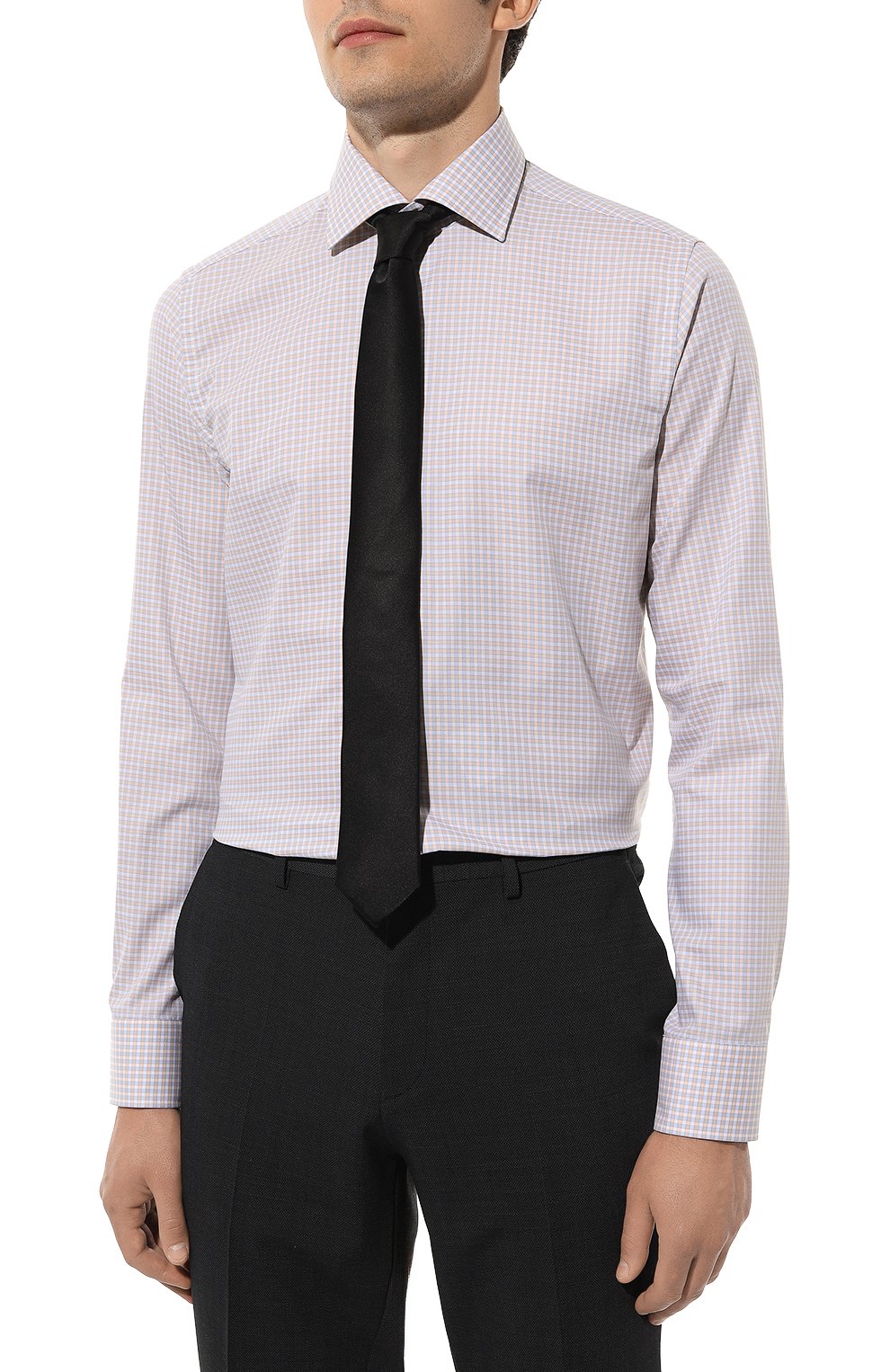 Хлопковая сорочка CANALI бежевого цвета по цене 29950 руб., арт. X18/GD03155, фото 3 Хлопковая сорочка CANALI, арт. X18/GD03155, фото 3