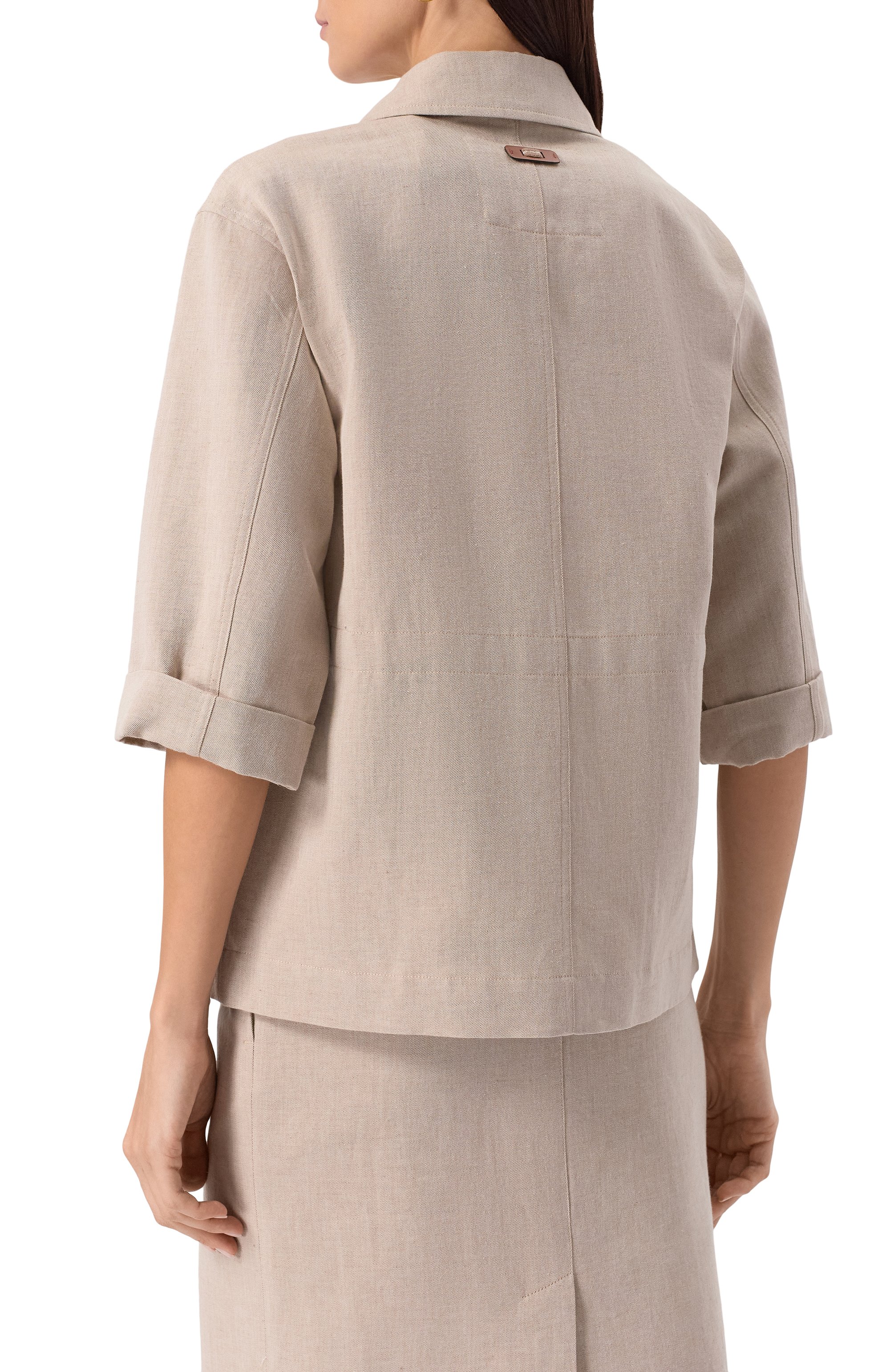 Куртка из хлопка и льна LORENA ANTONIAZZI, арт. E2536CP08A/9715, фото 4