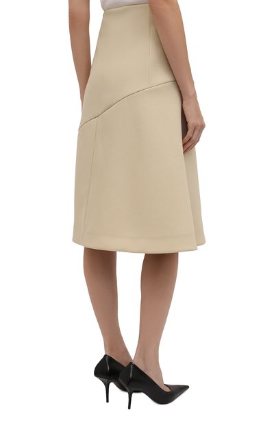 Шерстяная юбка JIL SANDER кремового цвета по цене 129000 руб., арт. JSWT357613-WT201000, фото 4 Шерстяная юбка JIL SANDER, арт. JSWT357613-WT201000, фото 4
