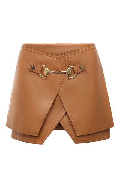 Женская кожаная юбка BALMAIN, арт. UF04082/L057