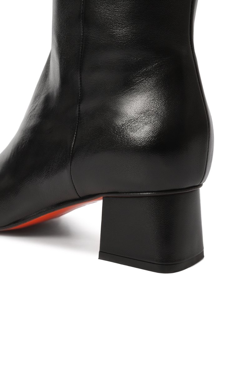Женские кожаные сапоги SANTONI черного цвета, арт. WSRG71247SX1NZZF | Фото 7 (Каблук высота: Низкий; Подошва: Плоская; Материал внутренний: Натуральная кожа; Высота голенища: Средние; Материал утеплителя: Без утеплителя; Каблук тип: Устойчивый; Материал внешний: Натуральная кожа)