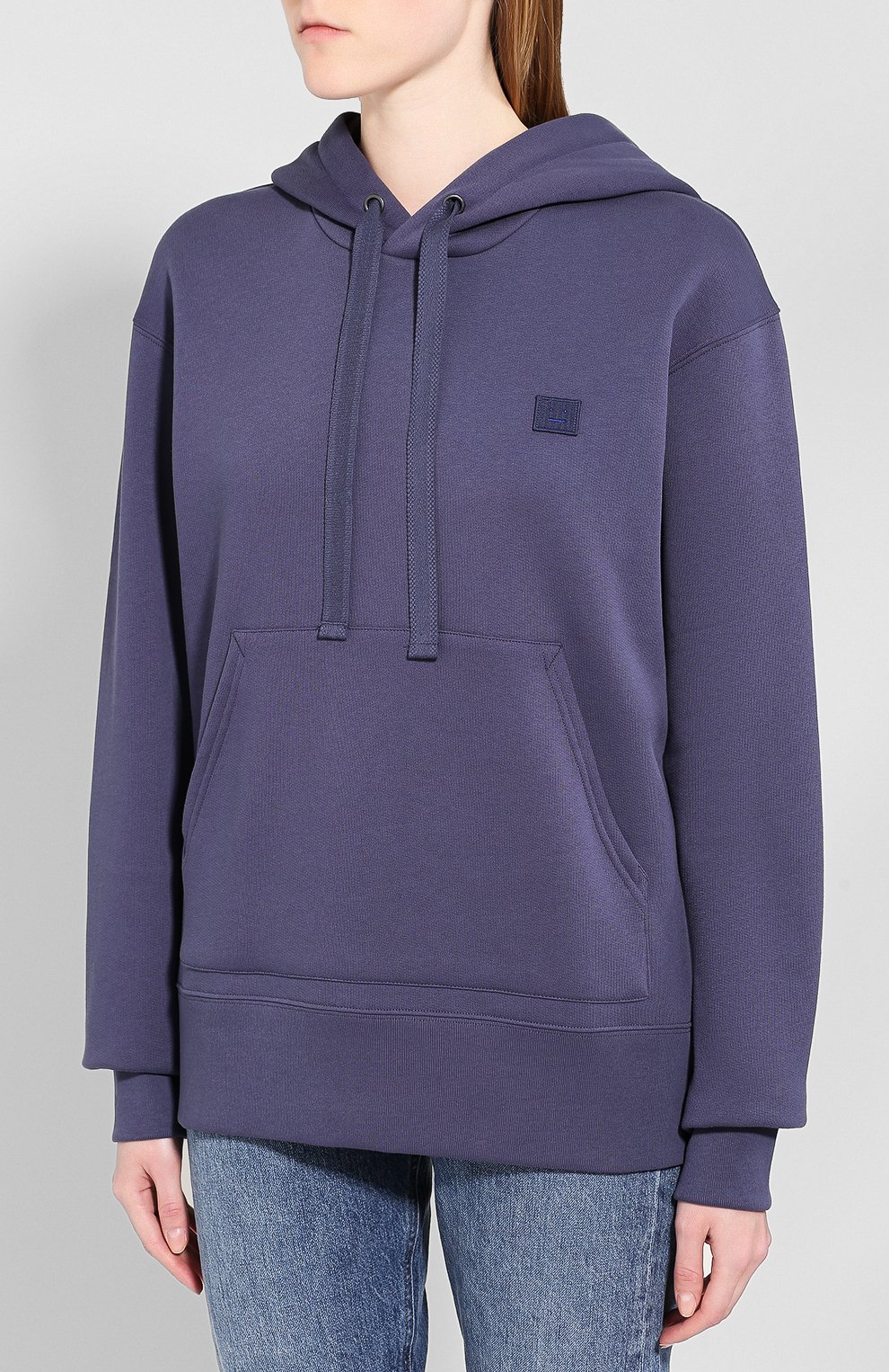 Хлопковое худи ACNE STUDIOS синего цвета по цене 39950 руб., арт. 2HK173/W, фото 3 Хлопковое худи ACNE STUDIOS, арт. 2HK173/W, фото 3