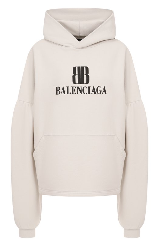 Хлопковое худи Balenciaga 818433/TSV03 Кремовый 818433/TSV03