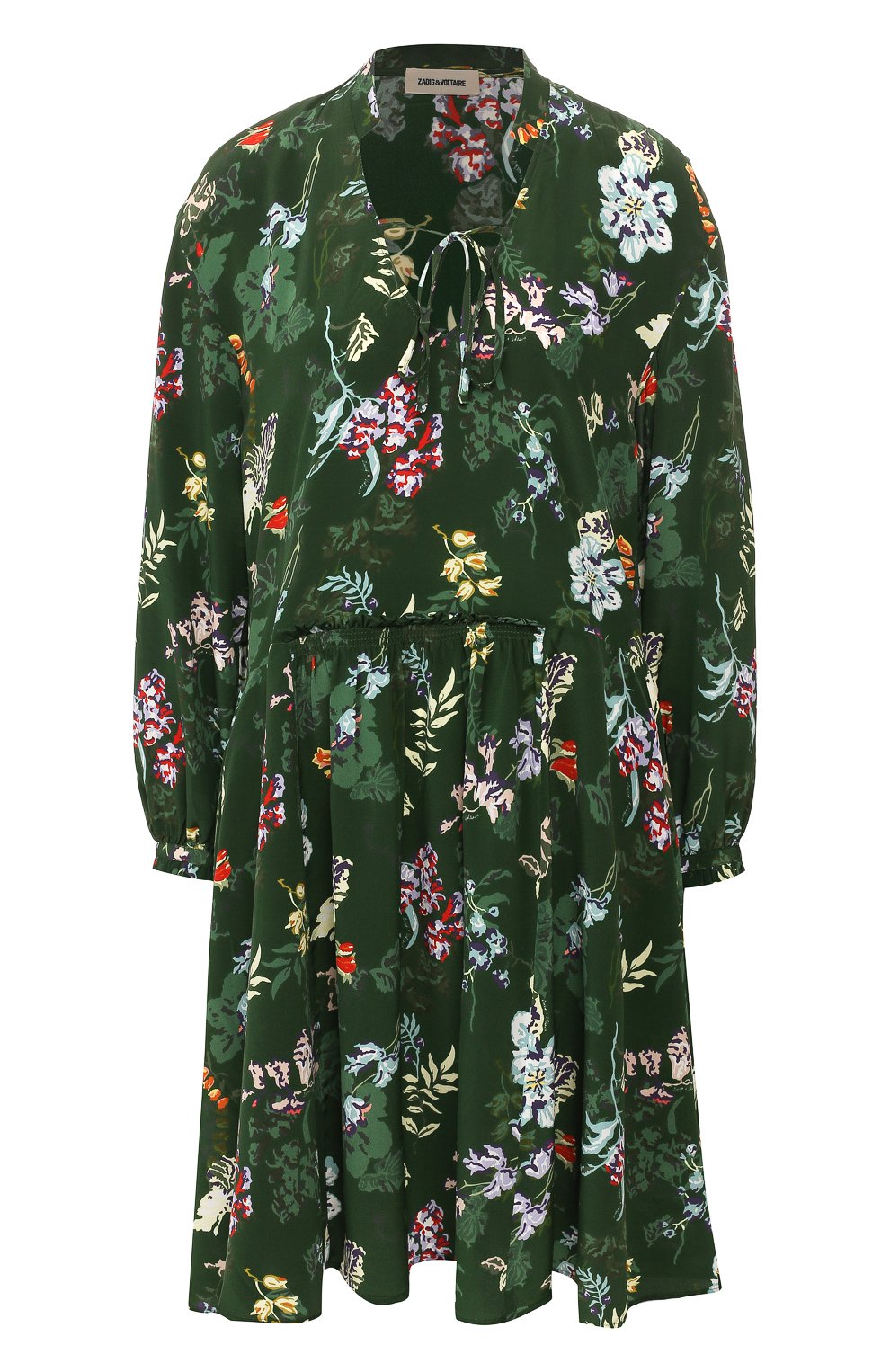 Хлопковое платье ZADIG AND VOLTAIRE зеленого цвета по цене 33450 руб., арт. WHCP0417F, фото 1 Хлопковое платье ZADIG AND VOLTAIRE, арт. WHCP0417F, фото 1