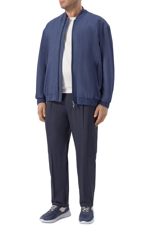 Шерстяные брюки-карго Cortigiani 4AP632 Синий  4AP632 Фото 2