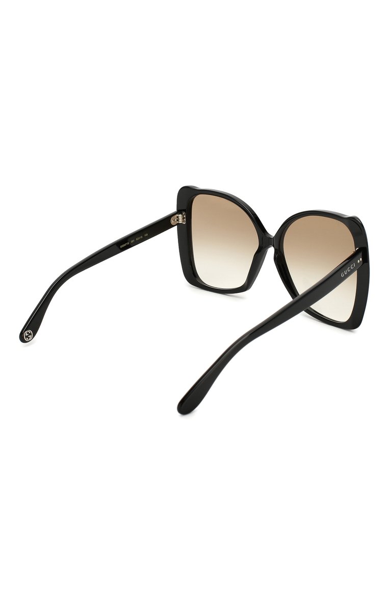 Женские солнцезащитные очки GUCCI черного цвета, арт. GG0471 001 | Фото 4 (Статус проверки: Проверена категория, Проверено; Тип очков: С/з; Региональные ограничения белый список (Axapta Mercury): RU, Не проставлено; Нос: Не проставлено; Материал: Пластик; Очки форма: Бабочка, Oversized; Оптика Гендер: оптика-женское)