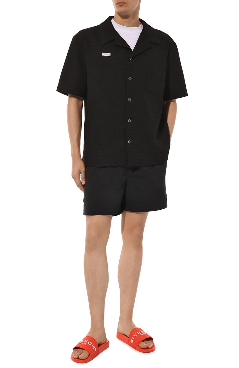 Мужские шлепанцы GIVENCHY оранжевого цвета, арт. BH301TH1DB | Фото 2 (Нос: Не проставлено; Материал внешний: Резина)