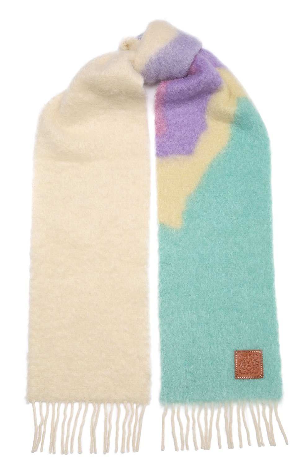 Шерстяной шарф LOEWE белого цвета по цене 29650 руб., арт. F655257X03, фото 1 Шерстяной шарф LOEWE, арт. F655257X03, фото 1