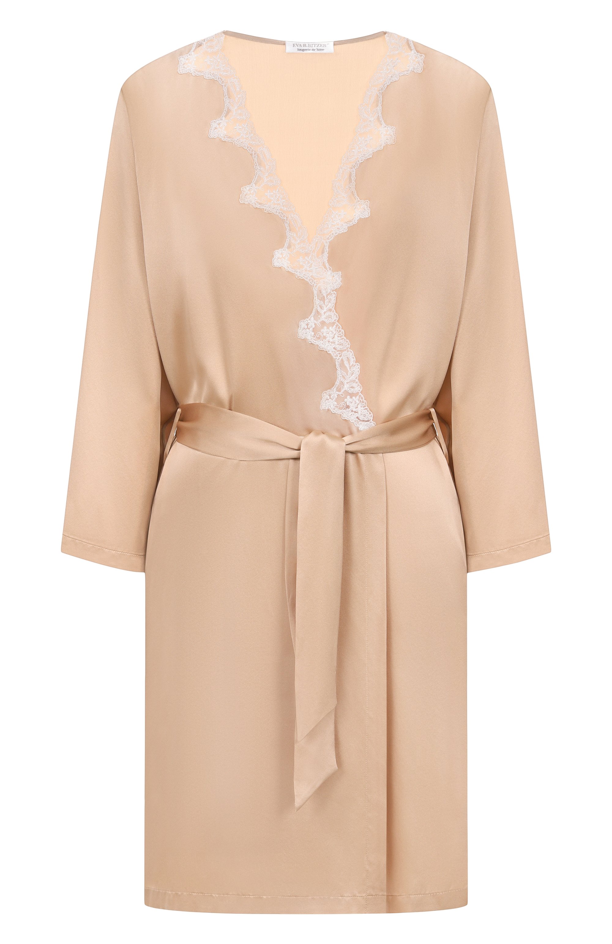 Шелковый халат EVA B.BITZER бежевого цвета по цене 54330 руб., арт. 29314463, фото 1 Шелковый халат EVA B.BITZER, арт. 29314463, фото 1