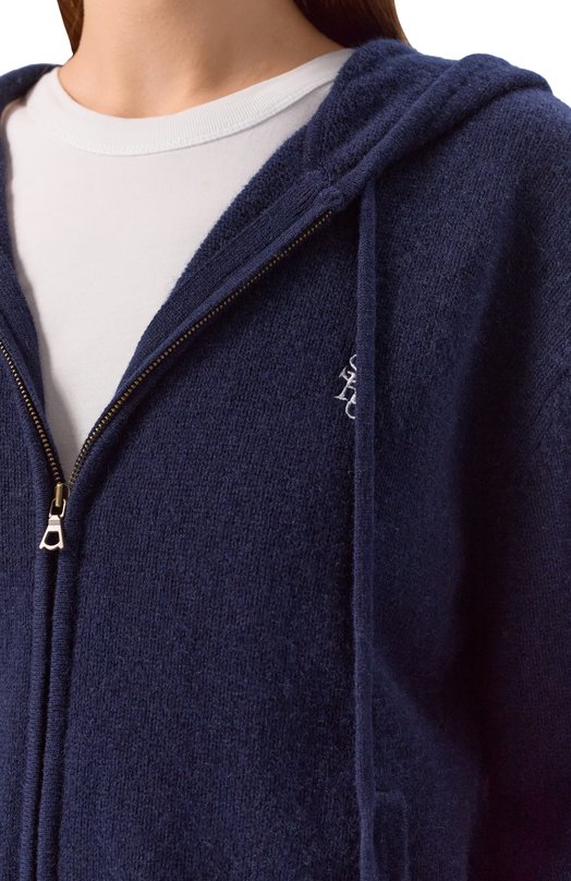 Кардиган из кашемира и шерсти Sporty and Rich CA00264302BL106 Синий  CA00264302BL106 Фото 5