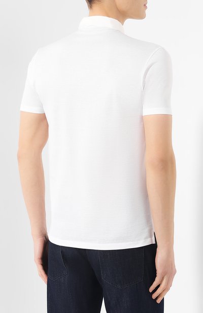 Хлопковое поло LANVIN белого цвета по цене 28350 руб., арт. RMJE0003A17, фото 4 Хлопковое поло LANVIN, арт. RMJE0003A17, фото 4
