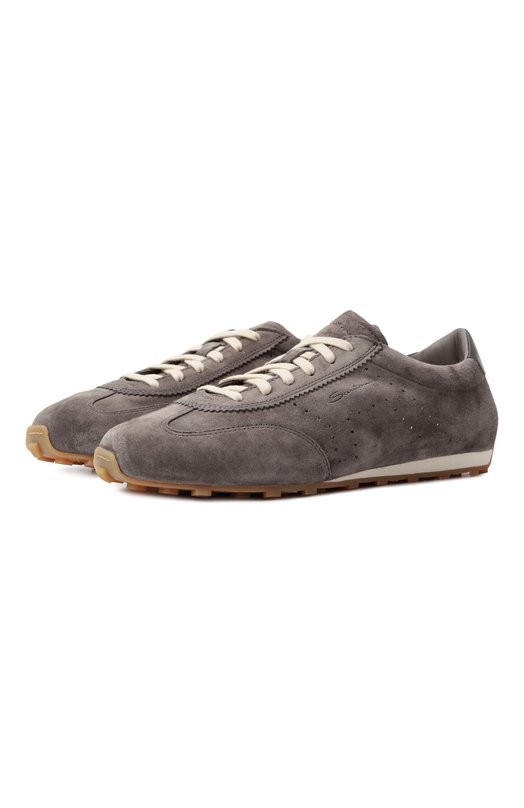 Замшевые кроссовки Santoni WBGG61356BIFTTKR Серый WBGG61356BIFTTKR