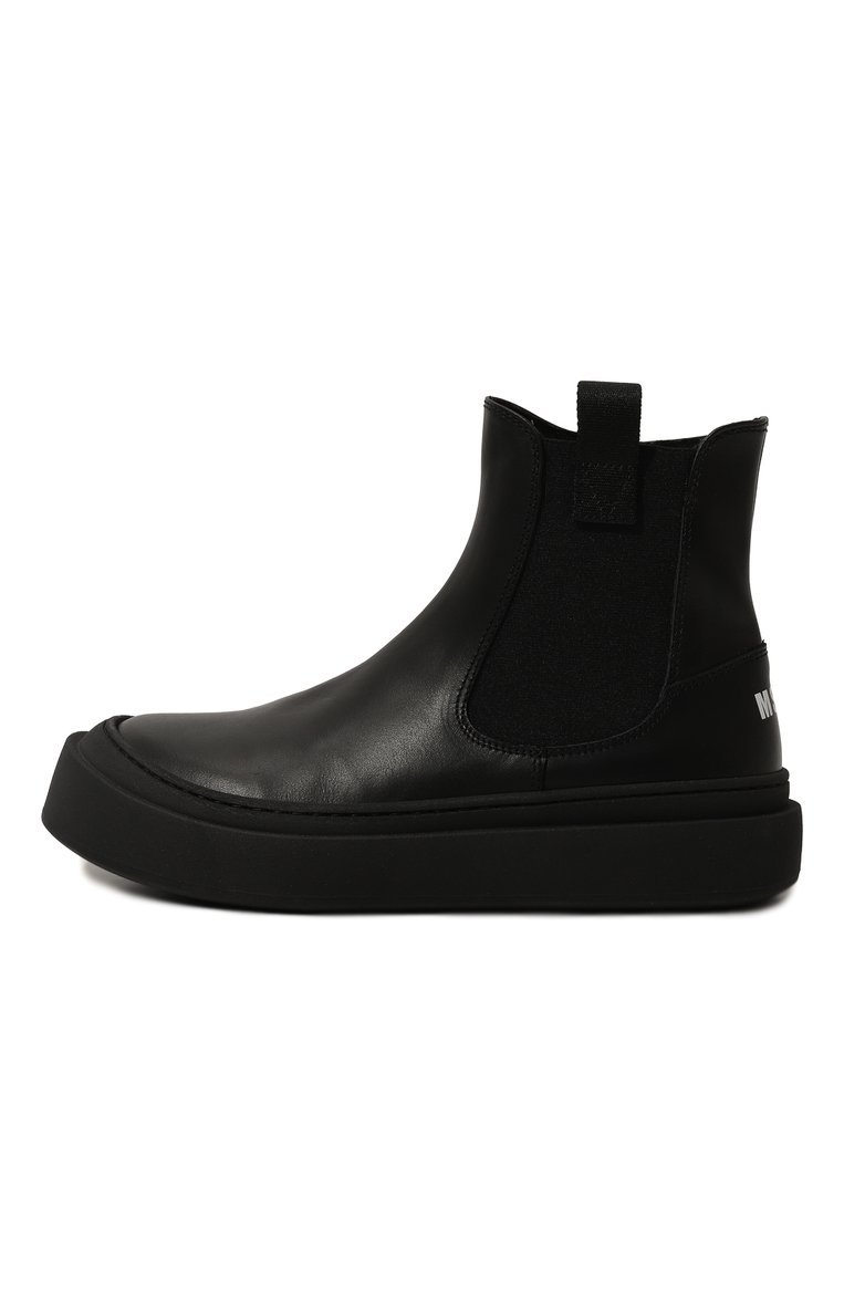 Детские кожаные челси MSGM KIDS черного цвета, арт. 78904/36-40 | Фото 2 (Нос: Не проставлено; Материал внутренний: Текстиль; Кросс-КТ: челси; Материал внешний: Натуральная кожа; Автоматизация состава: Проставлено)