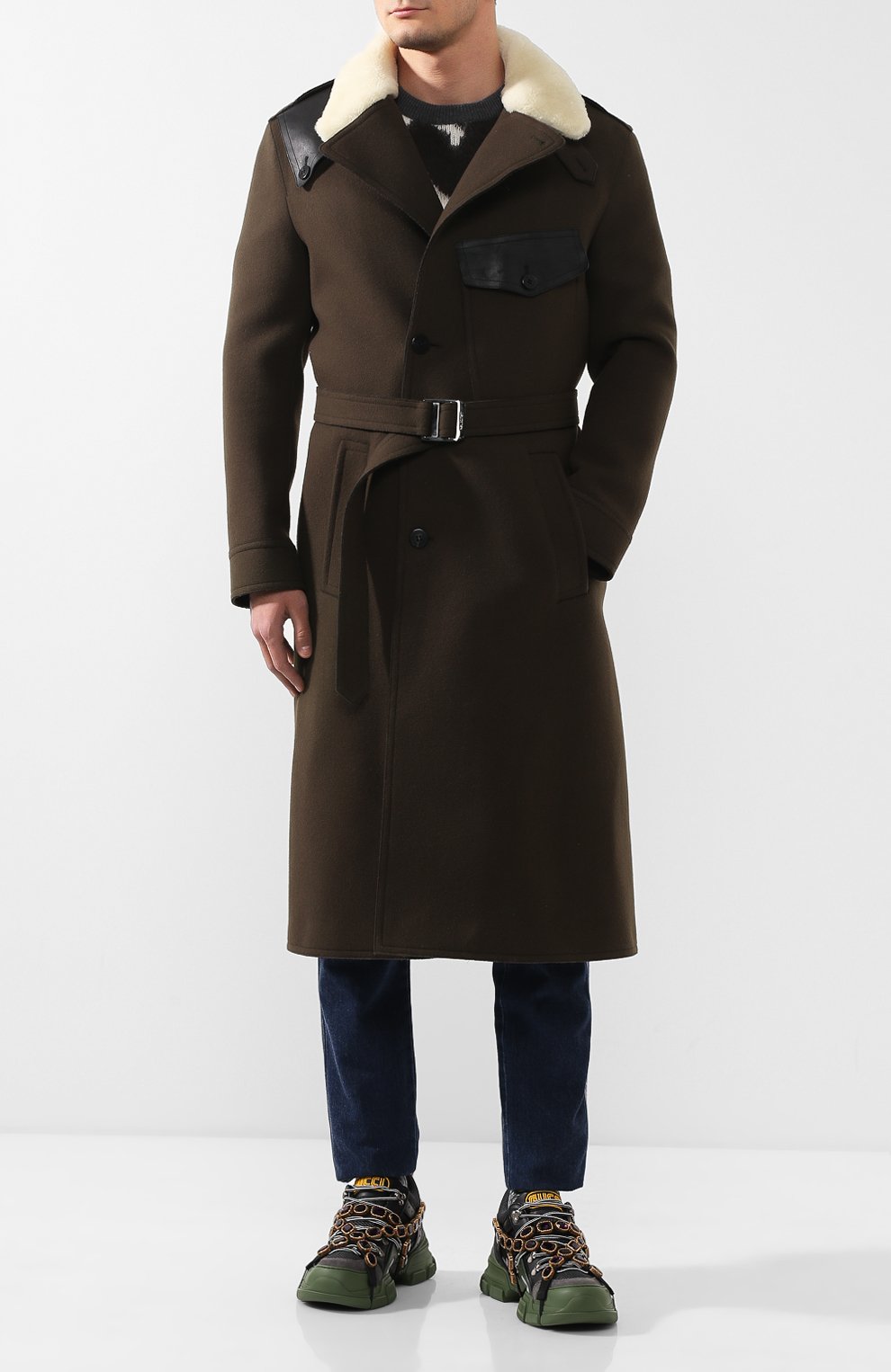 Комбинированные кроссовки flashtrek с отделкой кристаллами GUCCI, арт. 536532/GGZ30, фото 2