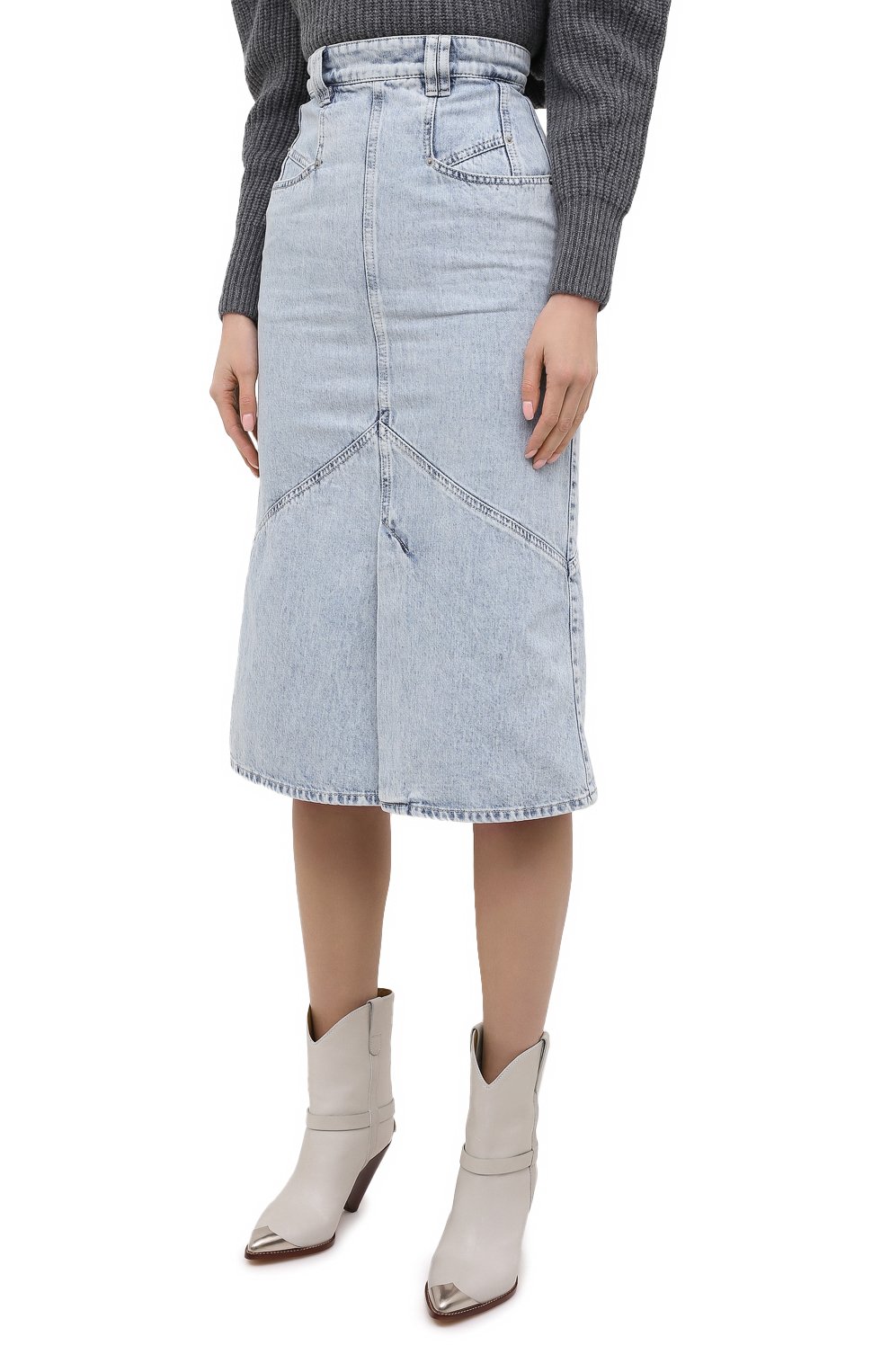 Джинсовая юбка ISABEL MARANT голубого цвета по цене 34550 руб., арт. JU1274-21P014I/P0MAN0, фото 3 Джинсовая юбка ISABEL MARANT, арт. JU1274-21P014I/P0MAN0, фото 3