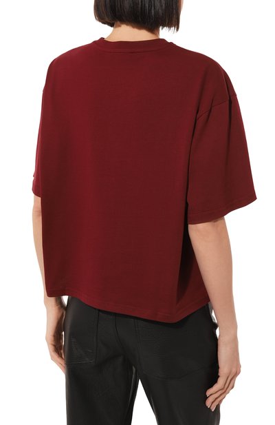 Хлопковая футболка LES BENJAMINS бордового цвета по цене 7245 руб., арт. LB22FWESSFU0T-301, фото 4 Хлопковая футболка LES BENJAMINS, арт. LB22FWESSFU0T-301, фото 4