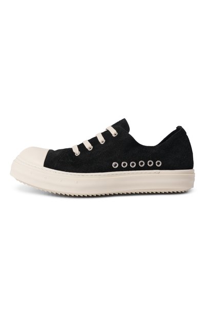 Замшевые кеды RICK OWENS черно-белого цвета по цене 106000 руб., арт. RR02F4899/LVSHH4, фото 3 Замшевые кеды RICK OWENS, арт. RR02F4899/LVSHH4, фото 3
