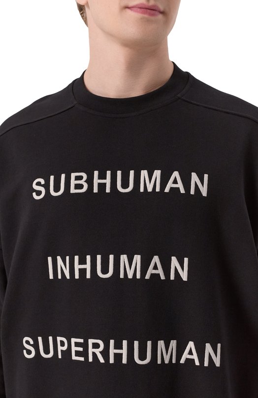 Хлопковый свитшот Rick Owens CM01E1669/CHFE Чёрный  CM01E1669/CHFE Фото 5