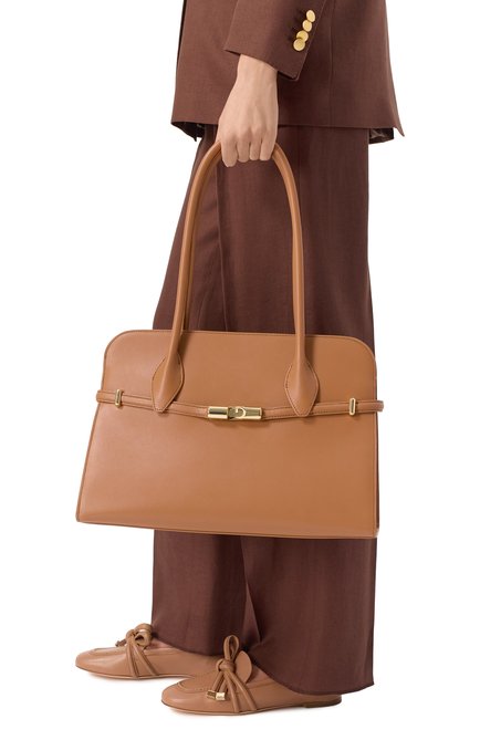 Женская сумка brandy FURLA светло-коричневого цвета, арт. WB01504/BX3104 | Фото 2 (Материал: Натуральная кожа; Размер: large; Материал сплава: Проставлено; Драгоценные камни: Проставлено)