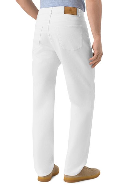 Джинсы traditional fit BRUNELLO CUCINELLI белого цвета по цене 88800 руб., арт. M277PB321W, фото 4 Джинсы traditional fit BRUNELLO CUCINELLI, арт. M277PB321W, фото 4