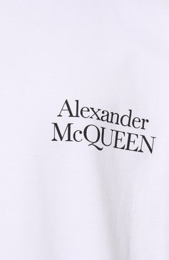 Мужская хлопковая футболка ALEXANDER MCQUEEN белого цвета, арт. 750655 | Фото 5 (Принт: С принтом; Длина (для топов): Удлиненные; Материал сплава: Проставлено; Материал внешний: Хлопок; Стили: Спорт-шик; Драгоценные камни: Проставлено; Рукава: 3/4)