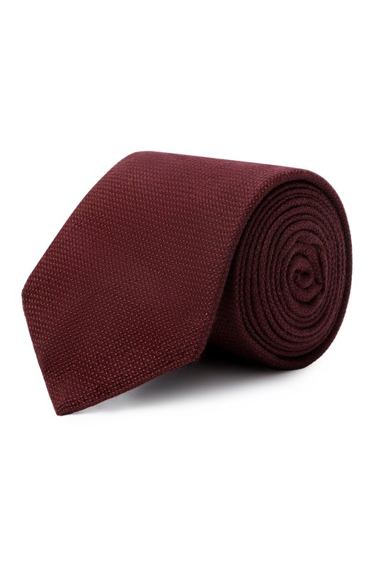Галстук из шерсти и шелка Zilli CRAV2BM0330VZMG00 Бордовый CRAV2BM0330VZMG00