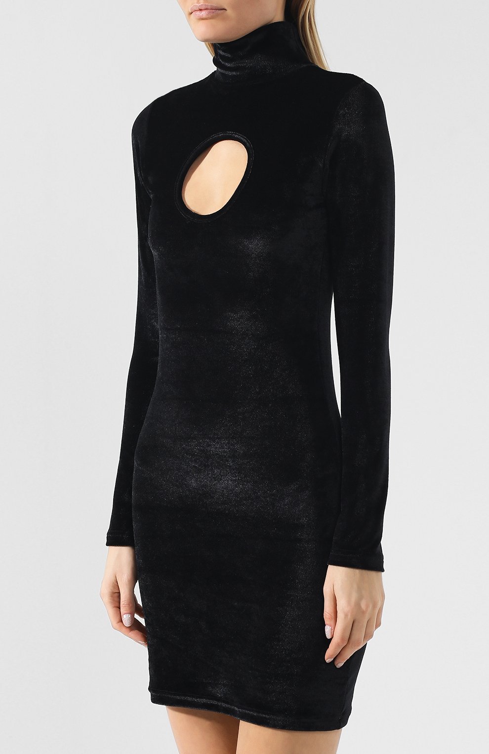 Бархатное платье VETEMENTS черного цвета по цене 64150 руб., арт. WSS195057, фото 3 Бархатное платье VETEMENTS, арт. WSS195057, фото 3