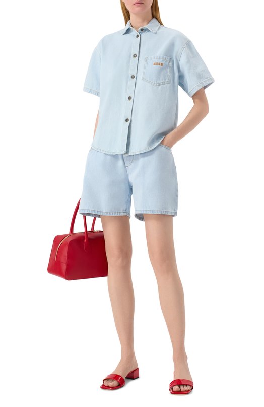 Джинсовые шорты MSGM 3842MDB230L 257238/257238 Голубой  3842MDB230L 257238/257238 Фото 2