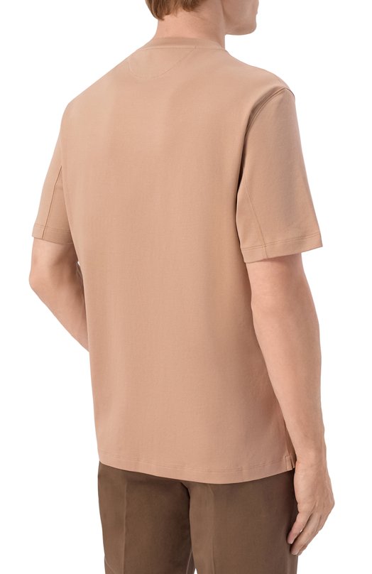 Хлопковая футболка Brunello Cucinelli ML8248521P Бежевый  ML8248521P Фото 4