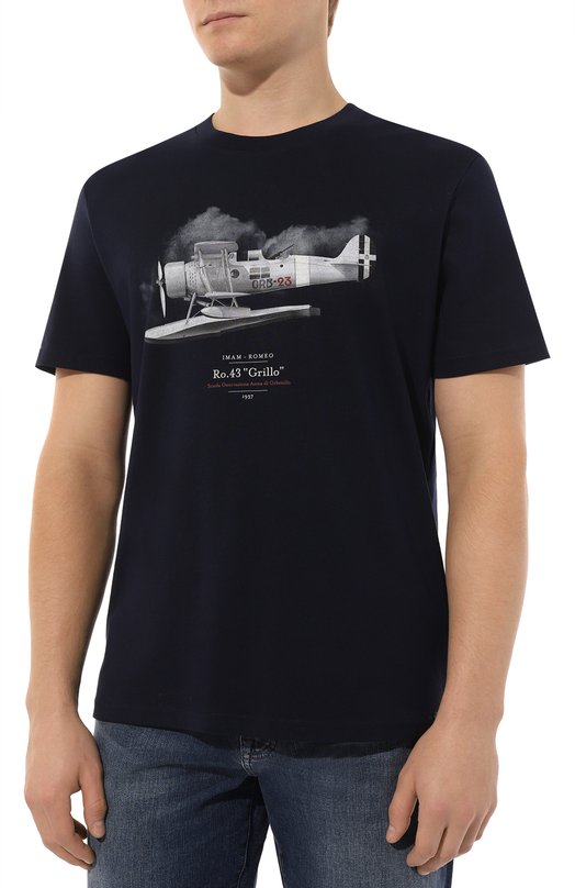 Хлопковая футболка Aeronautica Militare TS2361J607 Синий  TS2361J607 Фото 3