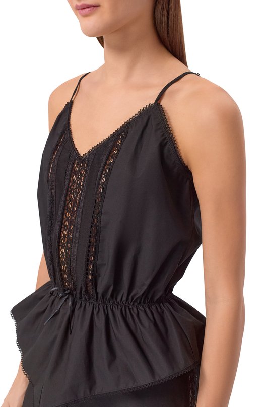 Хлопковый топ MSGM 4041MDT12/267112 Чёрный  4041MDT12/267112 Фото 5