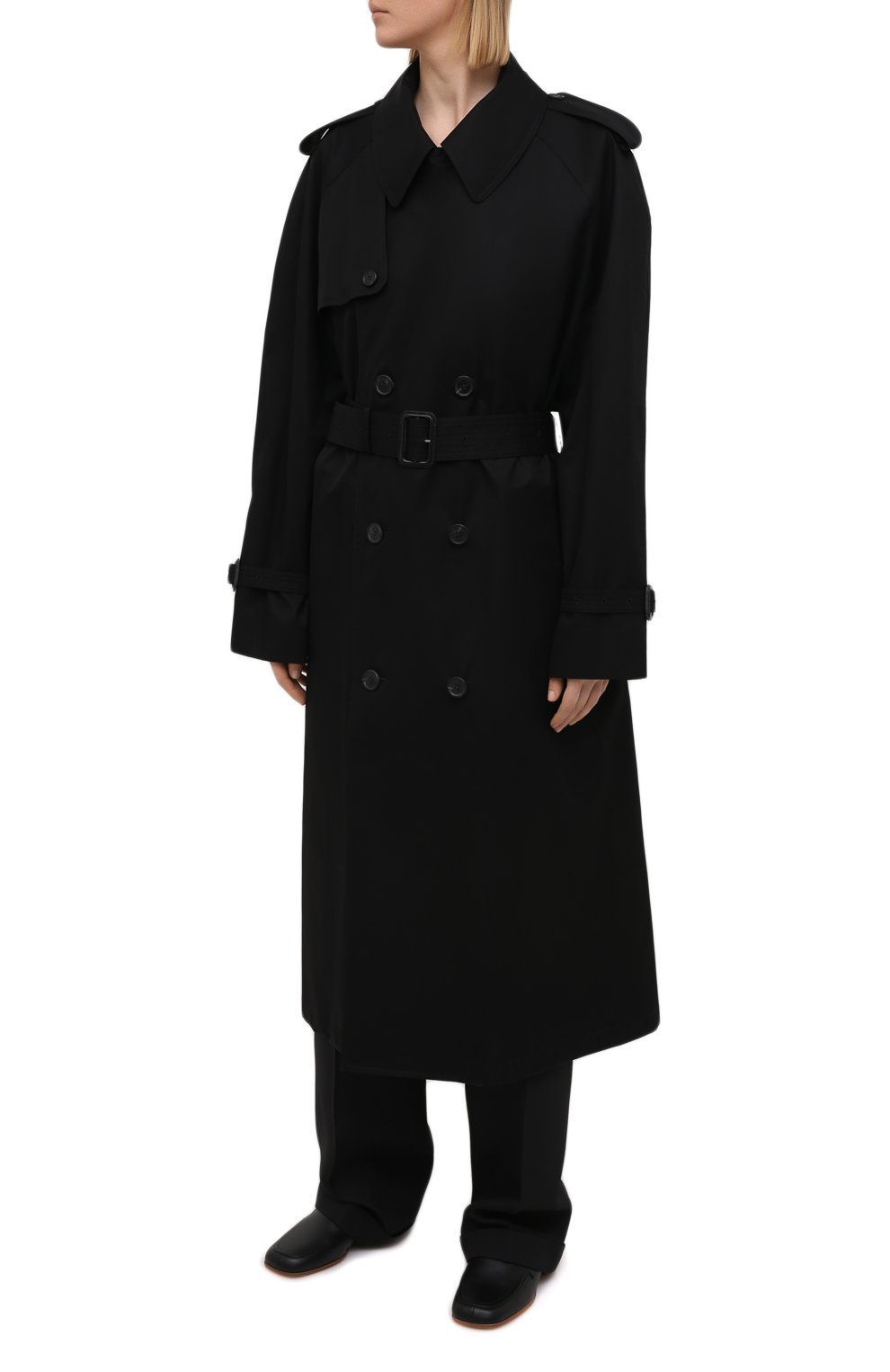Хлопковый тренч WARDROBE.NYC черного цвета по цене 99500 руб., арт. W4009R04, фото 3 Хлопковый тренч WARDROBE.NYC, арт. W4009R04, фото 3