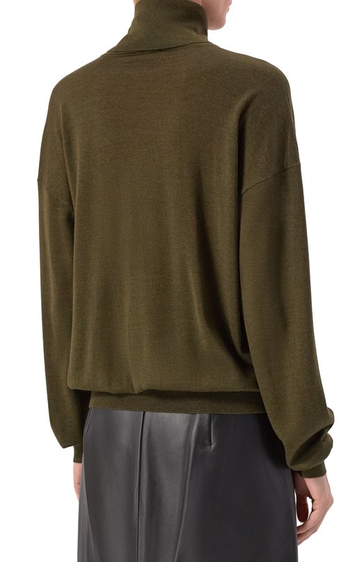 Водолазка из шерсти и кашемира Saint Laurent 850335/YAPK2 Хаки  850335/YAPK2 Фото 4