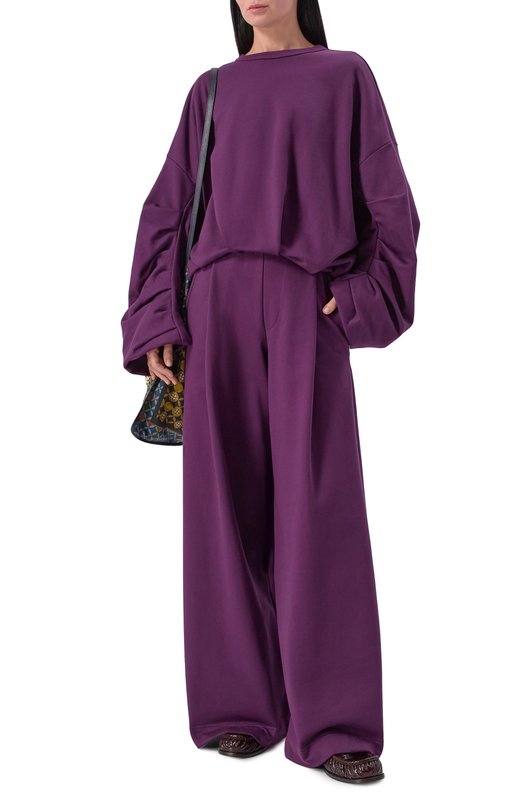 Хлопковый свитшот Dries Van Noten 131109/3611 Фиолетовый  131109/3611 Фото 2