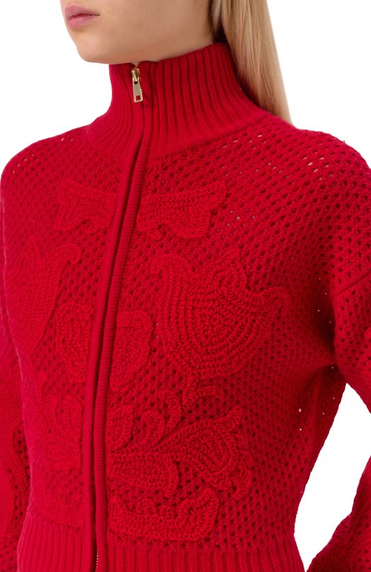 Кардиган из шерсти и кашемира Хохлома х Алена Ахмадуллина WKT1114 Красный  WKT1114 Фото 5