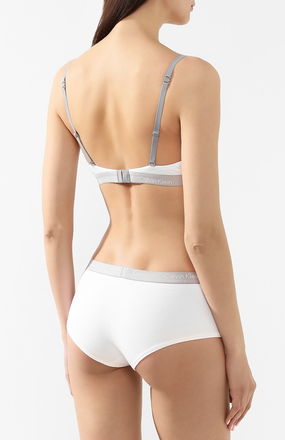 Бюстгальтер с логотипом бренда и контрастными бретельками CALVIN KLEIN белого цвета по цене 6165 руб., арт. QF1366E, фото 3 Бюстгальтер с логотипом бренда и контрастными бретельками CALVIN KLEIN, арт. QF1366E, фото 3