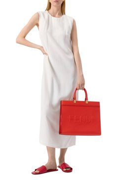 Женская сумка-тоут sunshine medium FENDI красного цвета, арт. 8BH386/AQF5 | Фото 7 (Материал: Натуральная кожа; Размер: medium)