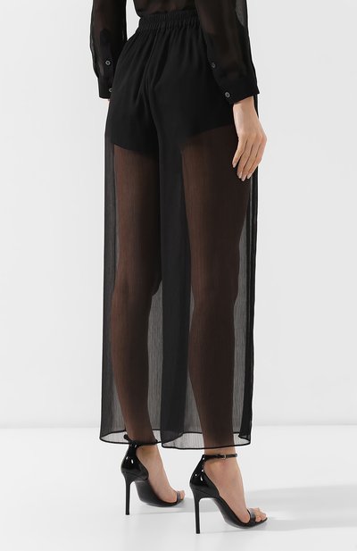 Брюки свободного кроя EMPORIO ARMANI черного цвета по цене 22250 руб., арт. 3G2P87/2NSHZ, фото 4 Брюки свободного кроя EMPORIO ARMANI, арт. 3G2P87/2NSHZ, фото 4