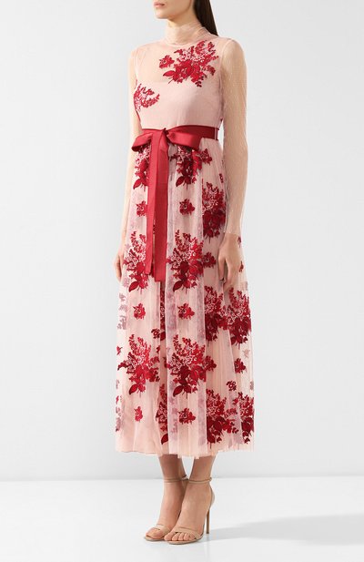 Платье с поясом REDVALENTINO розового цвета по цене 86500 руб., арт. SR0VA03Z/4KM, фото 3 Платье с поясом REDVALENTINO, арт. SR0VA03Z/4KM, фото 3