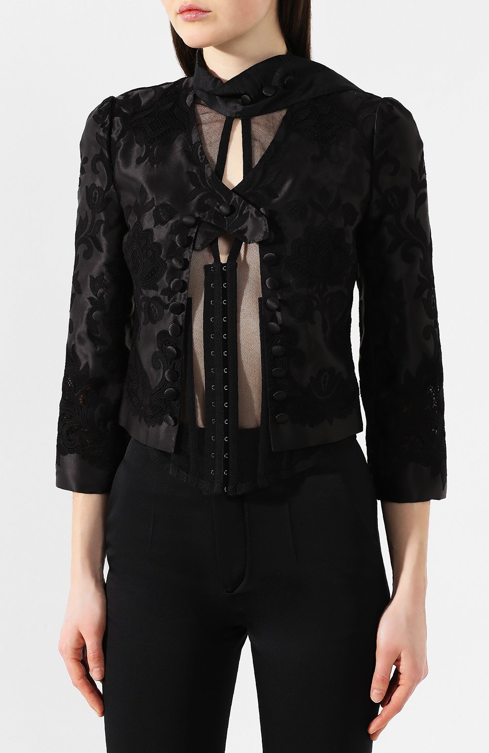 Жакет из смеси шелка и хлопка DOLCE & GABBANA, арт. F28NVT/FGMBI, фото 3