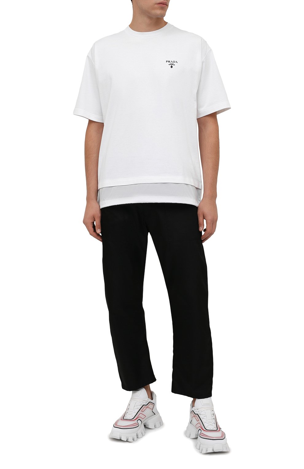 Хлопковая футболка PRADA, арт. UJN742-1YYA-F0N40-202, фото 2
