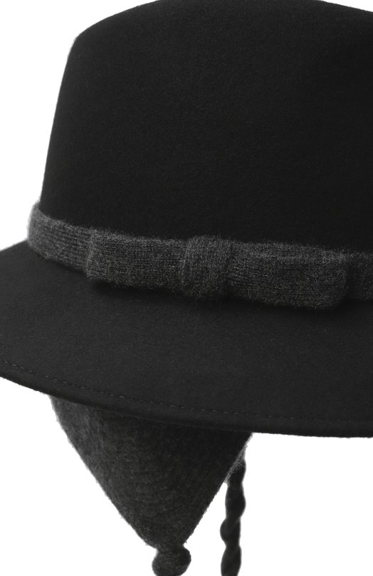 Шерстяная шляпа Agnona AK1006YE/U1124E Чёрный  AK1006YE/U1124E Фото 3