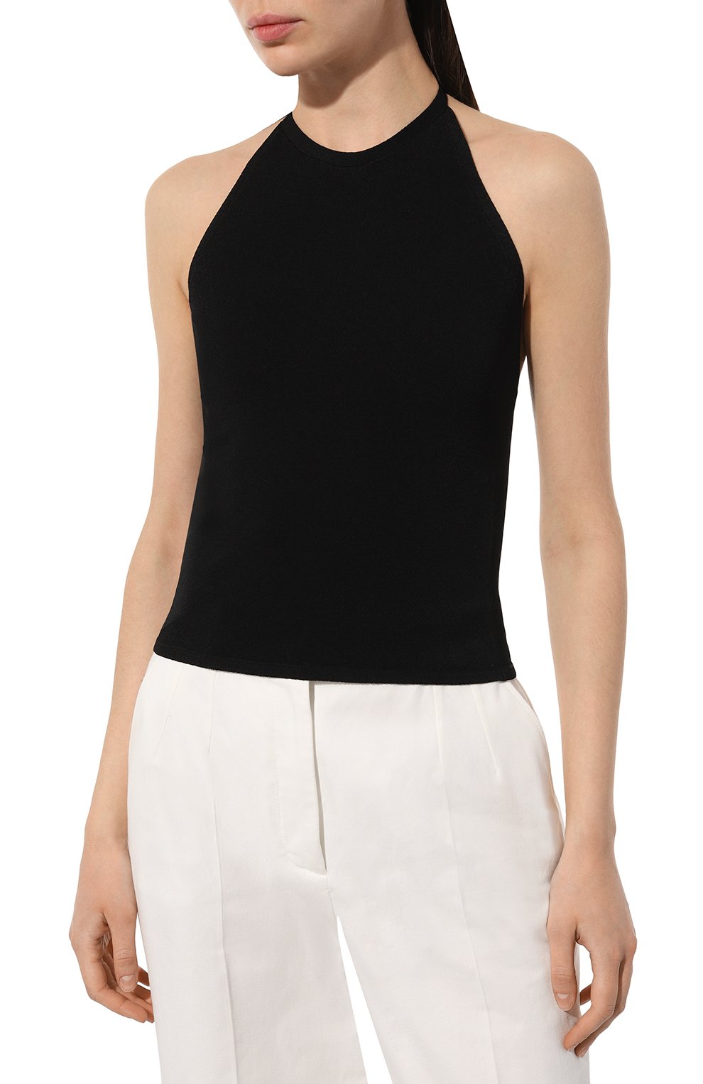 Топ из вискозы SASHAVERSE черного цвета по цене 26730 руб., арт. KNTP015/Angie/900/SS24, фото 3 Топ из вискозы SASHAVERSE, арт. KNTP015/Angie/900/SS24, фото 3
