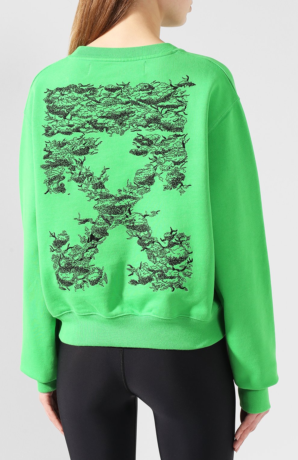 Хлопковый свитшот OFF-WHITE зеленого цвета по цене 38250 руб., арт. 0WBA026F190030684010, фото 4 Хлопковый свитшот OFF-WHITE, арт. 0WBA026F190030684010, фото 4