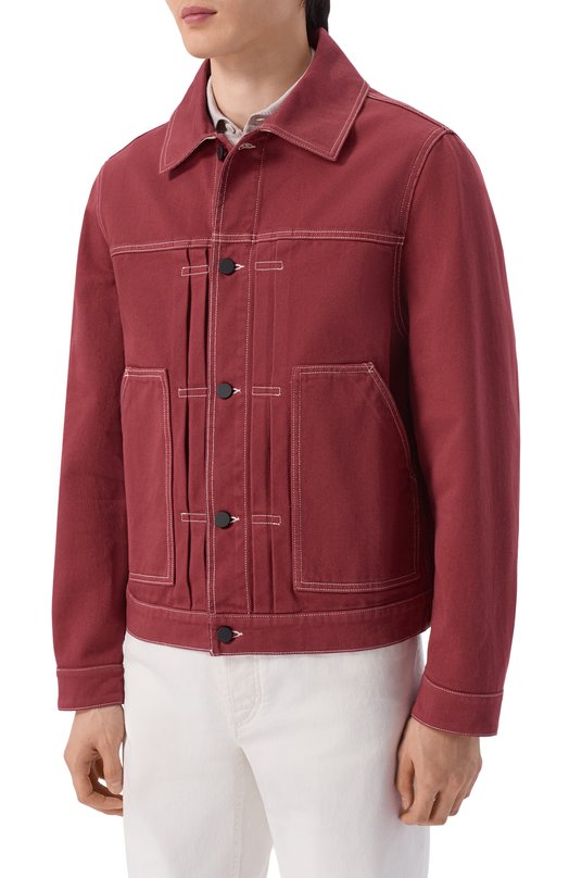 Джинсовая куртка Kiton UGK161K0730H Бордовый  UGK161K0730H Фото 3