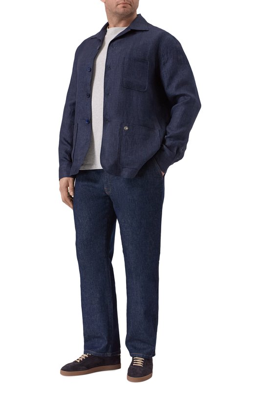 Льняная куртка-рубашка Stefano Ricci SP008204/BN2930 Синий  SP008204/BN2930 Фото 2