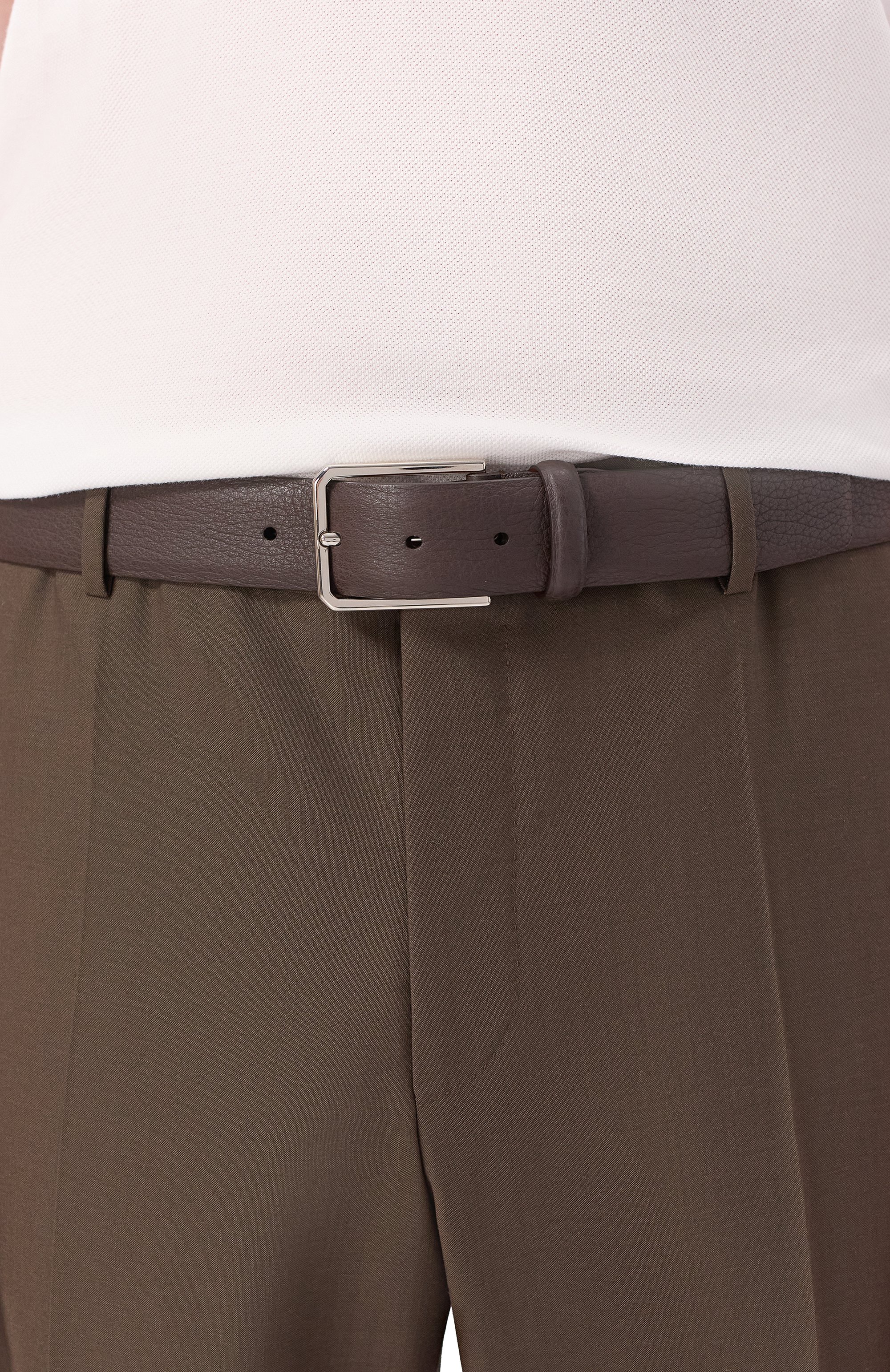 Кожаный ремень SANTONI темно-коричневого цвета по цене 39550 руб., арт. CM35VS003B91EMIA, фото 2 Кожаный ремень SANTONI, арт. CM35VS003B91EMIA, фото 2