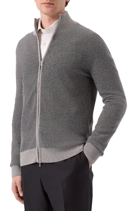 Кардиган из шерсти и кашемира Andrea Campagna M5625-9416 Серый  M5625-9416 Фото 3