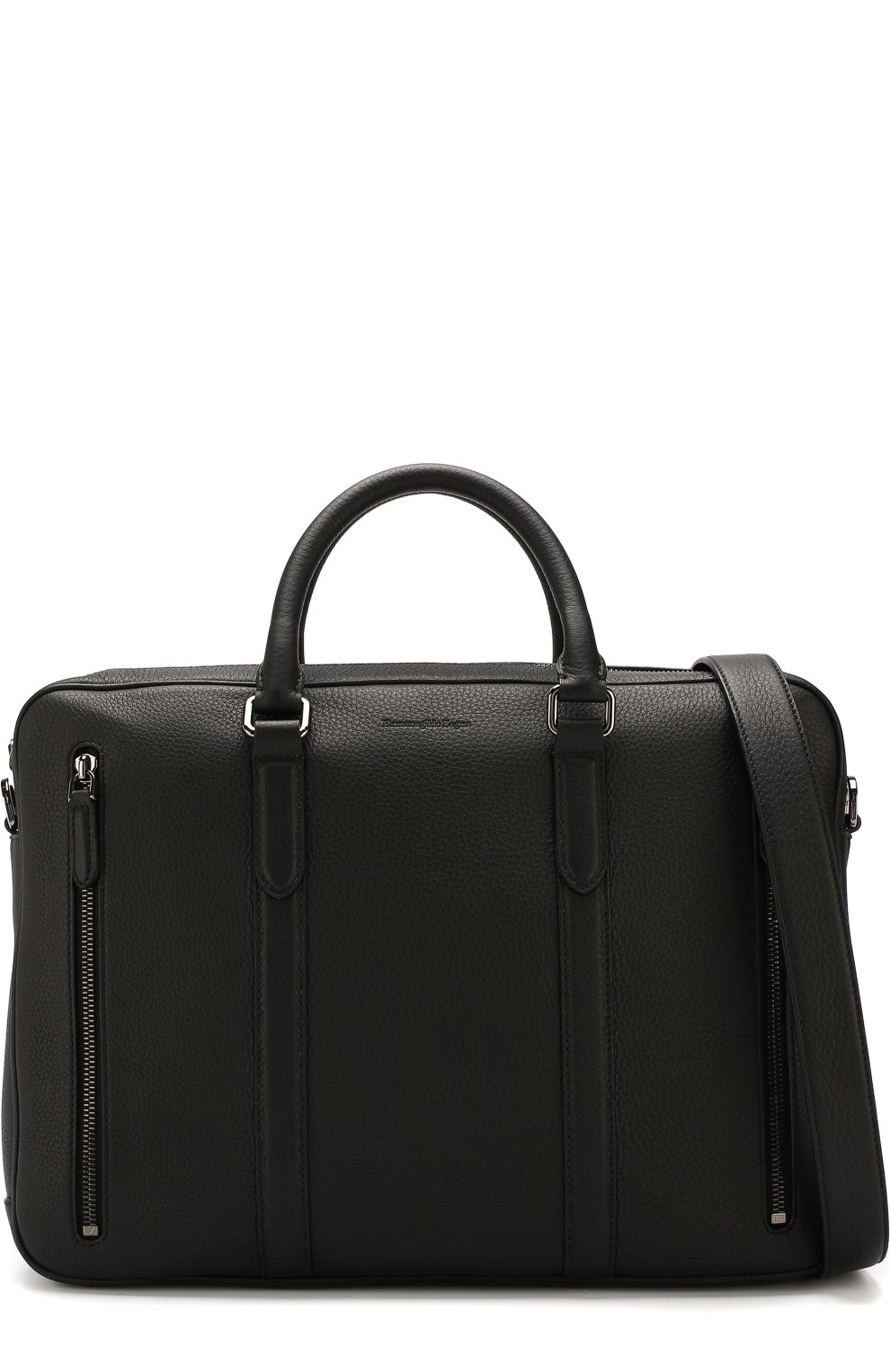 Кожаная сумка для ноутбука с плечевым ремнем ZEGNA, арт. C1275X-CBS, фото 6